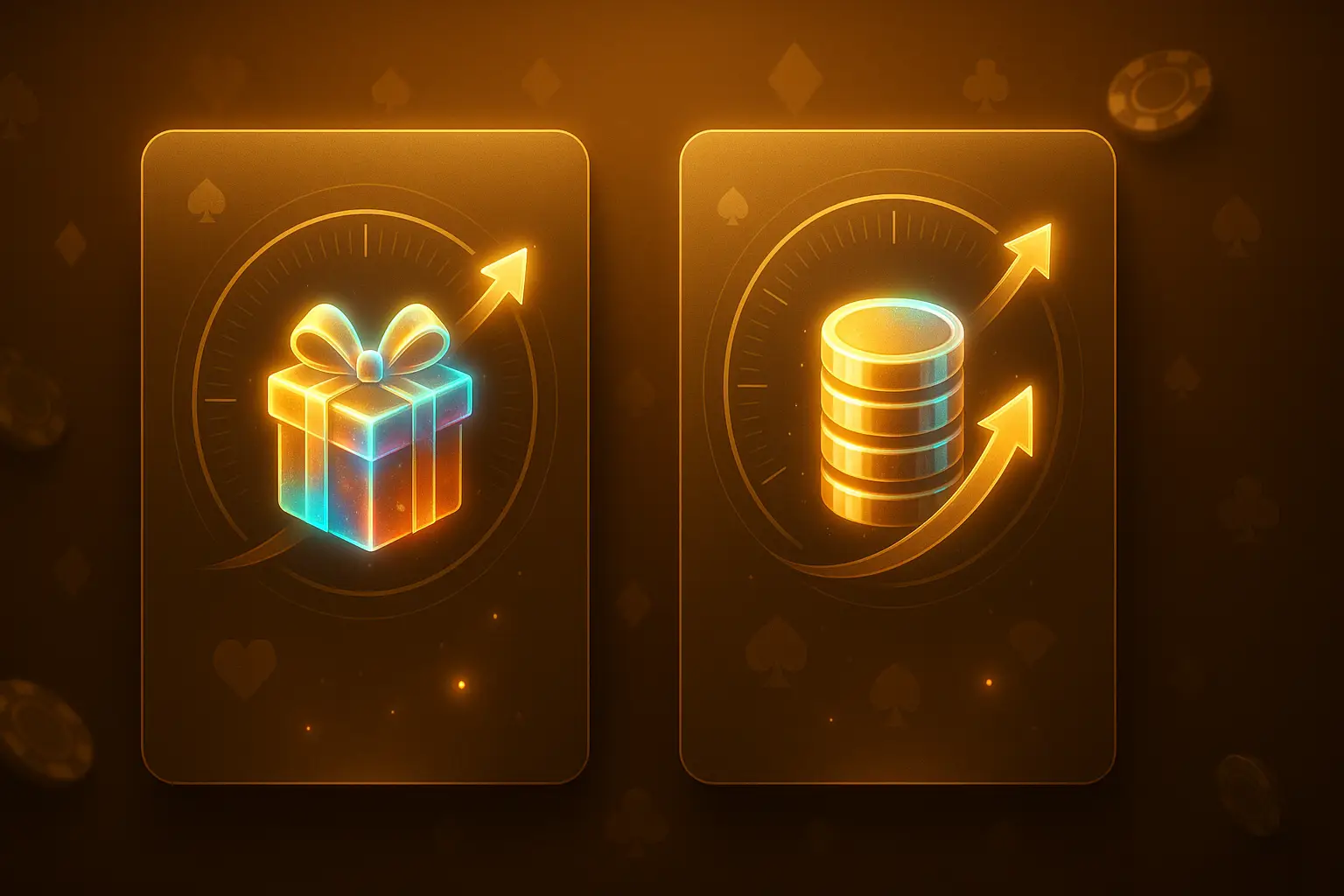 ภาพเปรียบเทียบโปรคาสิโนโดย AI เช่น welcome bonus กับ cashback เพื่อเลือกความคุ้มค่า แบรนด์ HOTWIN888 โทนทอง-น้ำตาล
