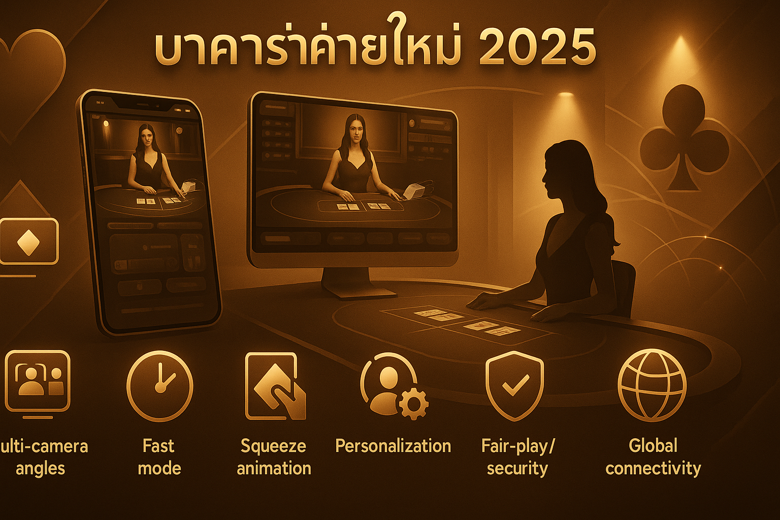 อินโฟกราฟิกเทรนด์ บาคาร่าค่ายใหม่ 2025 ปี 2025 สไตล์โทนทองน้ำตาลหรูหรา สำหรับบทความของ hotwin888