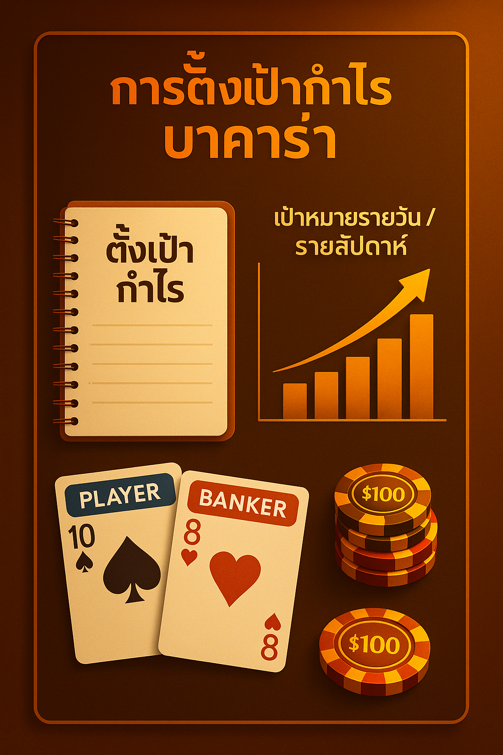 ภาพบทนำ ตั้งเป้ากำไรบาคาร่า แบบมีแผนและวินัย