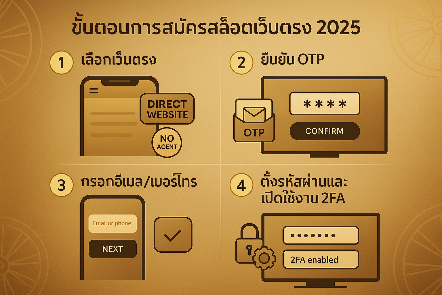 ขั้นตอนวิธีสมัครสล็อตเว็บตรง 2025 แบบทีละขั้นสำหรับผู้ใช้ใหม่ โทนทองน้ำตาลหรู — hotwin888