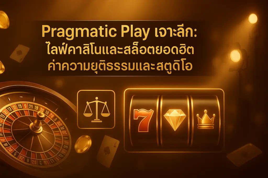ภาพหน้าปกบทความ hotwin888 เกี่ยวกับ Pragmatic Play: ไลฟ์คาสิโนและสล็อตยอดฮิต เน้นค่าความยุติธรรม (RTP) และคุณภาพสตูดิโอ ในธีมไล่เฉดทอง-น้ำตาลโทนอุ่นหรูหรา พร้อมข้อความไตเติลบนภาพ