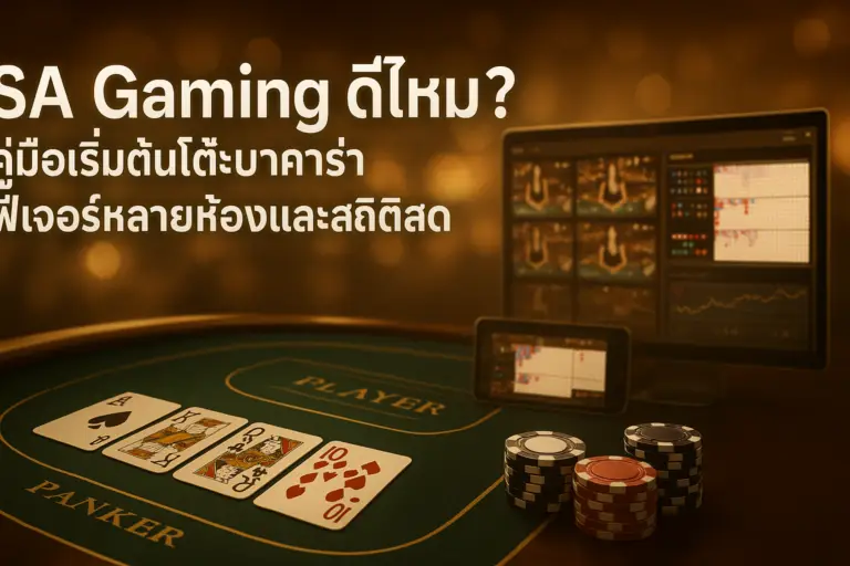 Feature image for sa gaming on hotwin888 — baccarat overview with multi-room tables and live statistics in a golden–brown luxury style.