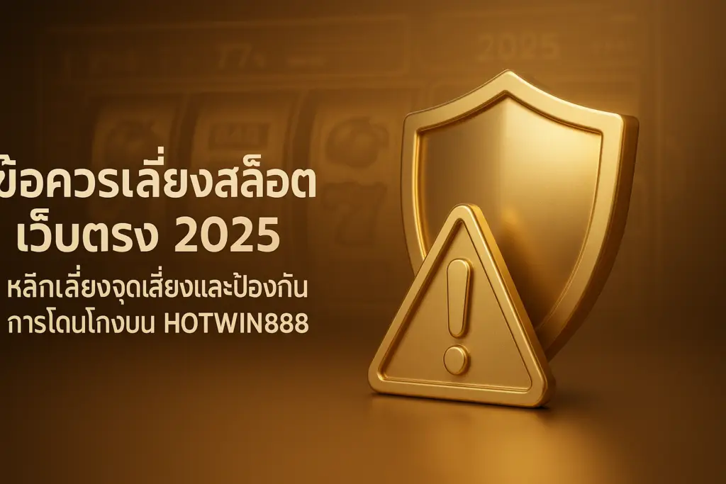 ภาพรวมข้อควรเลี่ยงสล็อตเว็บตรง 2025 บน HOTWIN888 เน้นการหลีกเลี่ยงจุดเสี่ยงและป้องกันการโดนโกง